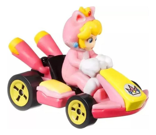Carrinho Mario Kart Hot Wheels  Gbg25 Cat Peach