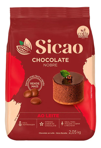 Chocolate Nobre Sicao Ao Leite Gold Gotas Pacote Com 2,05kg