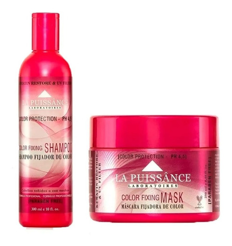 Kit La Puissance Shampoo + Mascara Proteccion Color Fixing 