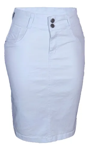 Modelos de saia jeans deals branca
