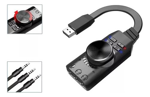 Usb7.1 Portátil Externo Tarjeta De Sonido Virtual 24 Bit