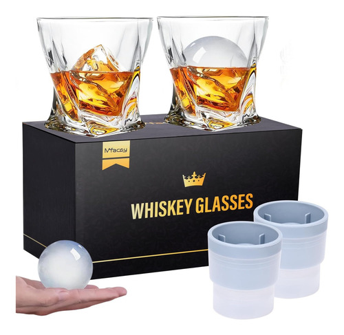 Djjdjjjuego De 4 Vasos De Whisky Mfacoy Old Fashioned (2 Vas