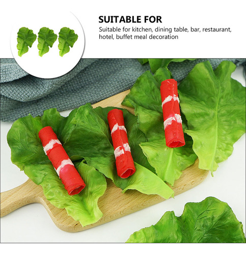 For Simular 20 Piezas De Hojas De Lechuga Verde,