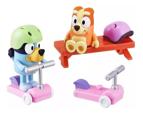 Bluey Fig Set Bluey And Bingo's Scooter Fun Original Lelab