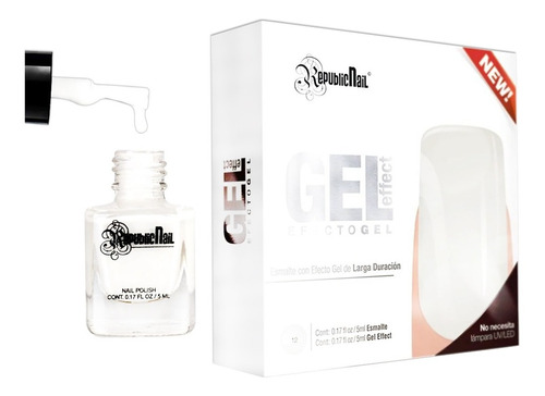 Esmalte De Uñas Efecto Gel Seca Sin Lampara French White 5ml