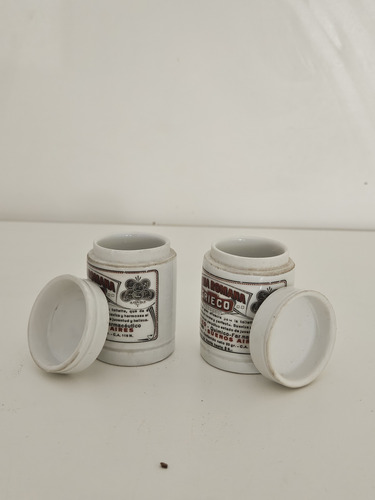 Lote Dos Potes De Porcelana Publicidad Farmacia Grieco (Usado)