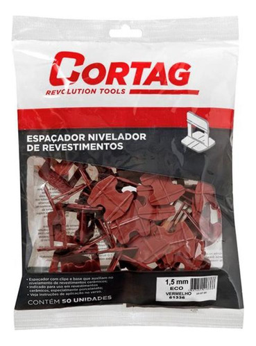 Espacador Nivelador Cortag Eco 1,5mm Vermelho Com 50pecas  6