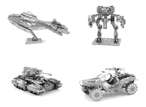 Halo - Kit De 4 Rompecabezas 3d Metal Model