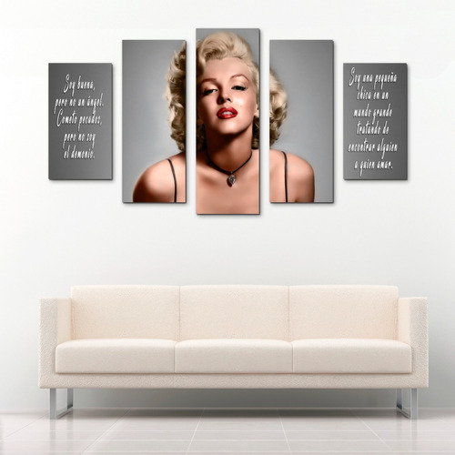 Cuadros Decorativos Marilyn Monroe 150x80 5pz Modernos 