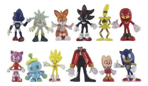 12pcs Sonic The Hedgehog Figura Juguete Modelo Regalo