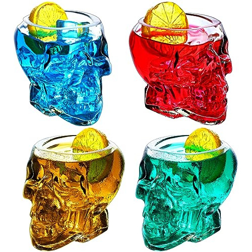 4 Copas De Vino De Calavera De Halloween, 12 Oz, Copas ...