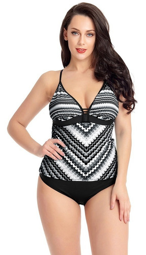 Trajes De Baño Para Gorditas Tankini Negro Mujer Dama 