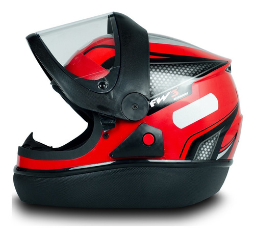 Capacete Automático Preto Com Vermelho Modelo San Marino Fw3 Cor Solid Vermelho Tamanho do capacete 58