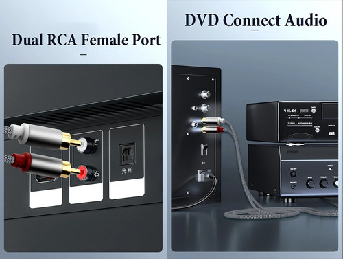 Cable Audio Rca Cobre Alta Calidad 2 Rca A 2 Rca 1m