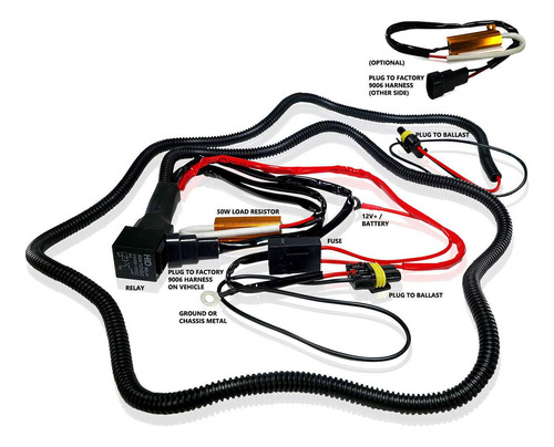 Arnés Relé 40a 12v 35w 55w Universal Para Faros Hid