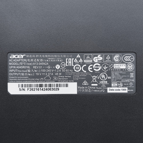 Cargador Original Notebook Acer Aspire A314-23p-r6xd (n23h1)