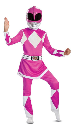 Disfraz Pink Ranger Deluxe Disfraz De Niño, Rosa, Tamaño/(4-