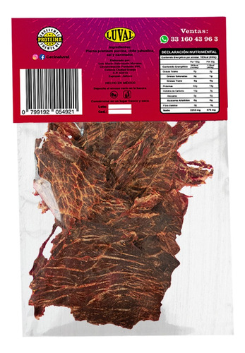 Carne Seca Luval | Varios Sabores | 150 Gramos | Cecina Seca