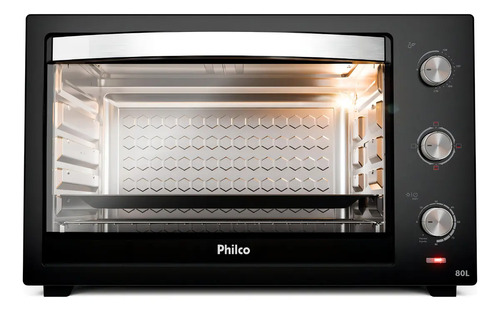 Forno Elétrico Philco 80L Preto 4 resistências PFE80A