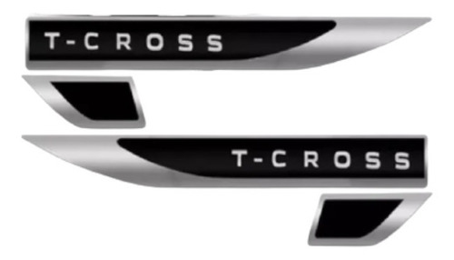 Jogo Emblema Cromado  Tcross  Lateral - Original Vw