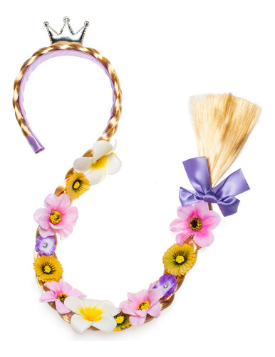 Peluca Princesa De Pelo Largo Para Niñas Con Diadema