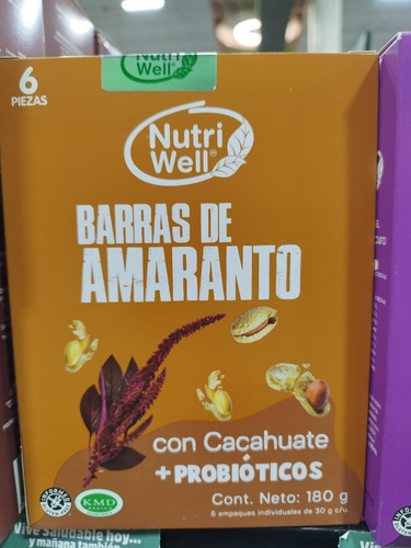 Barras De Amaranto Con Cacahuate 180 Gr Nutriwell