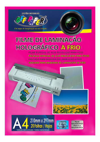Filme De Laminação Holográfico A Frio Holográdico Off Paper