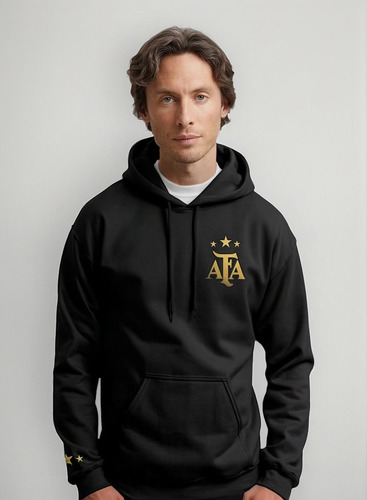 Buzo Canguro Con Capucha De Futbol Varios Equipos Unisex Oro