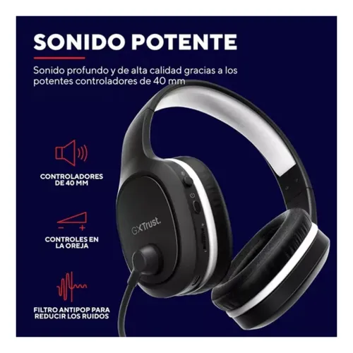 Audífono Diadema Inalámbrico Thian Gxt 391 Gamer Color Negro