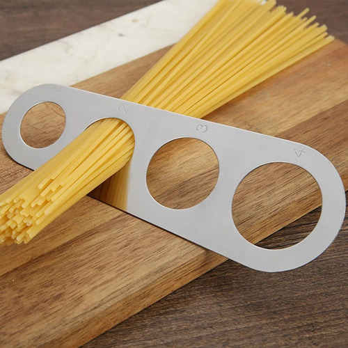 Medidor Inox Porções De Espaguete Macarrão P/ 1 A 4 Pessoas Cor Cinza