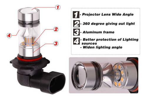2 Luces Antiniebla Para Proyector Led 9005 Hb3, 6000 K, 100.