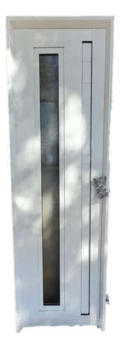Puerta Aluminio Blanco 70x200 Con Postigo De Abrir
