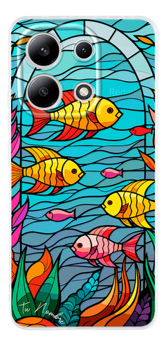 Funda Para Xiaomi Para Mujer Peces Vitral Con Tu Nombre