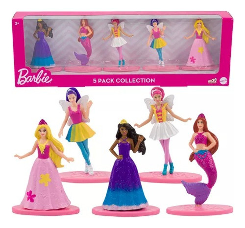 Figuras Mattel Micro Colección Juguete Barbie 5 Muñecas