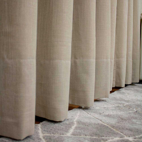 Cortina Decortini Gaze de lino opaco, color beige, 6 x 2,60 m