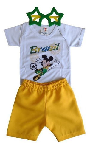 Fantasia De Menino Copa Do Brasil,conjunto Brasil Bebe