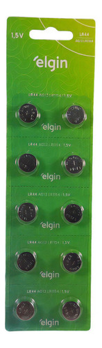 Bateria Alcalina Lr44 Elgin 1.5v - Blister Com 10