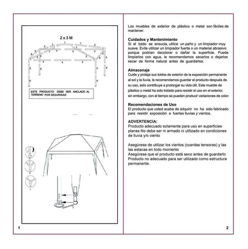 Carpa De 3x6 Metros Para Eventos O Reuniones Con Paredes