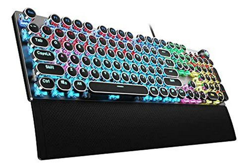 Teclado Gaming Mecánico Aula F2088 Con Switches Azules, Retr