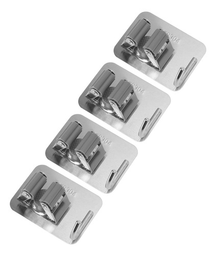 Juego De Soportes Para Fregonas, 4 Unidades, Ganchos Platead