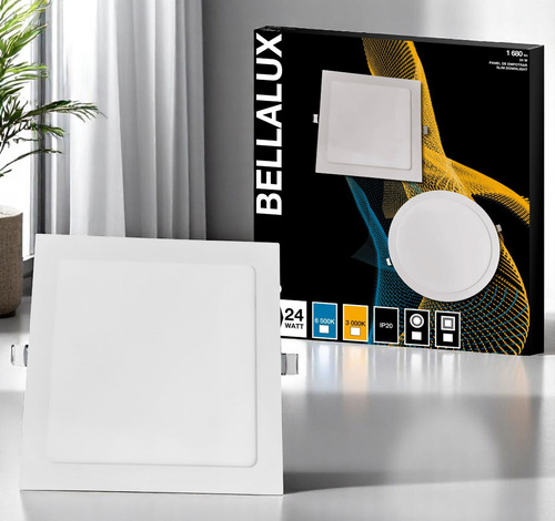Panel Led Plafón Embutir Bellalux 24w Cuadrado Luz Fría