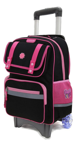 Mochila Con Llantas Chenson Original Strong Hg70204-3 Negro Liso