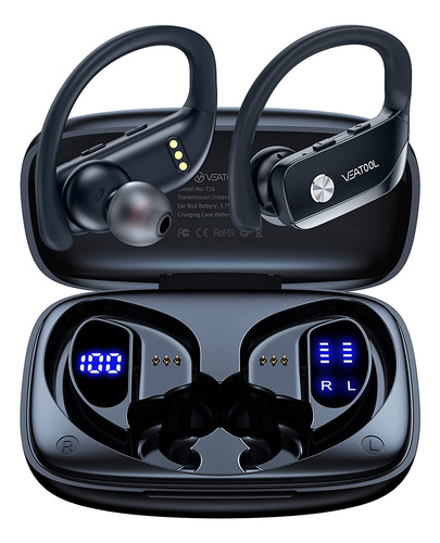 Audífonos Deportivos Inalambricos Con Bluetooth | Negro