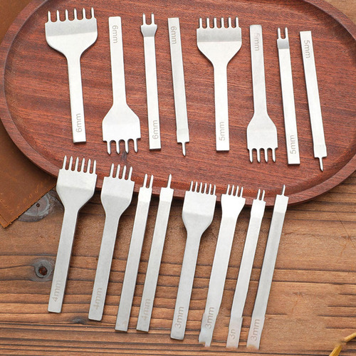 4x Herramientas Para Artesanía En Cuero, Perforadoras 3 Mm