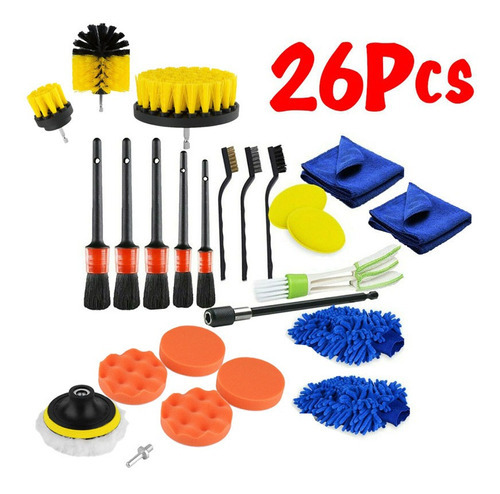 26 Cepillos Para Herramientas De Detalles De Automoción. Color 26pcs/set