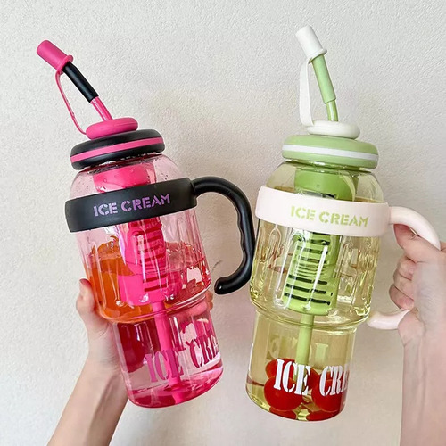Botella Taza Vaso Ice Cream 1.4 Litros Ice Cream Con Popote