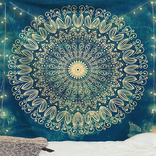 Arawat Tapiz Mandala Para Dormitorio Verde Colgar Pared 59.1