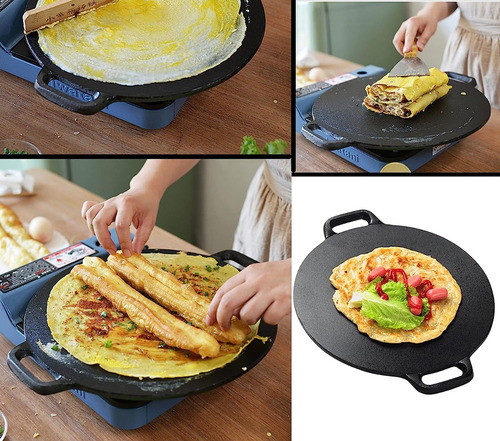 Juego De Comal Para Crepas Camping Pizza Hierro Fundido