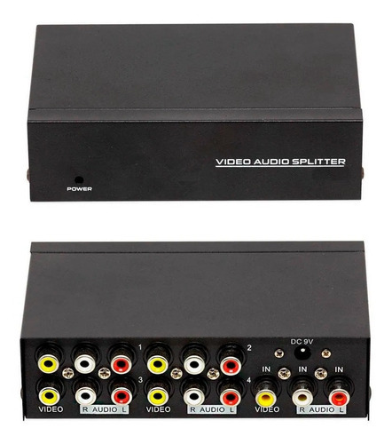 Distribuidor Rca Audio Video Composto 1x4 Splitter Av 4 Port