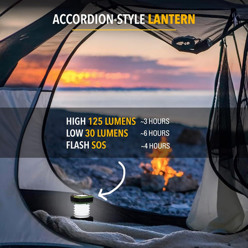 Linterna Solar Recargable Impermeable Para Campamento
